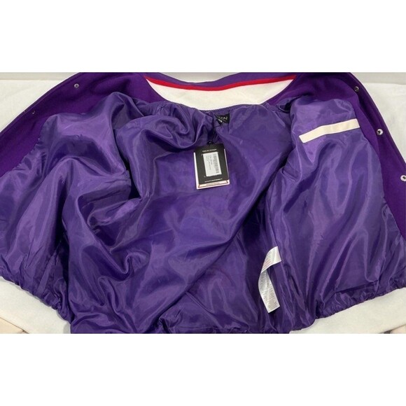Dababy x BoohooMAN Oversized Loyalty Varsity Purple Bomber Jacket XS NWT A500 - Picture 11 of 13